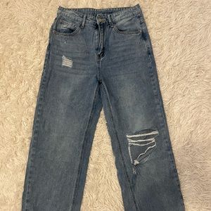 Jeans with one knee rip!